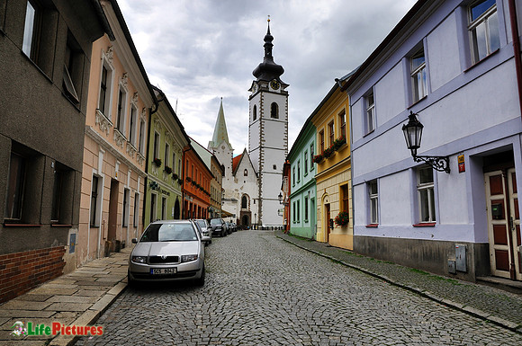 The church on the background