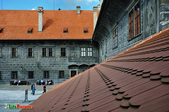Inside of the castle of Cesky Krumlov