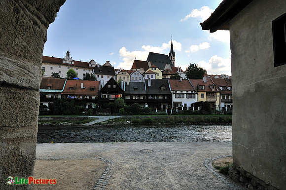 Behind the river