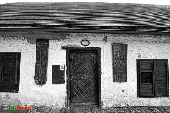 Cesky Krumlov, detail of an old house