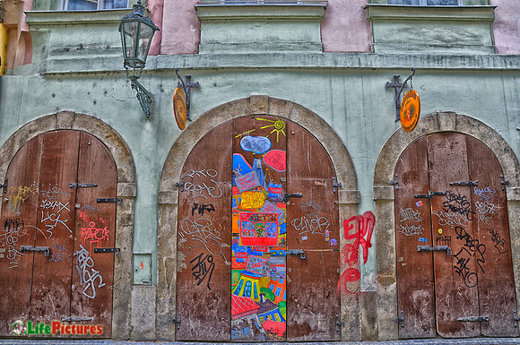 Coloured doors in Prague