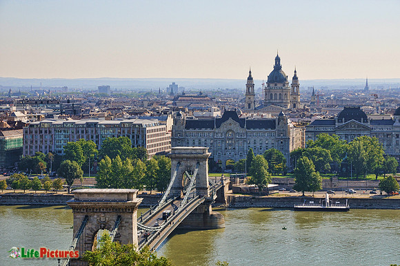 The Chain Bridge viewed from Buda Castle