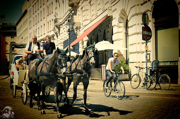 By horse and by bike