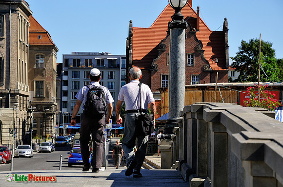 Walking down the street