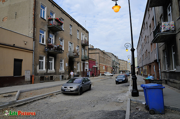 Old city and new street lamps