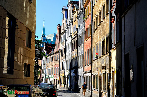 Walking down the street