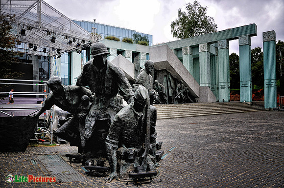 A detail of the monument of Warsaw uprising
